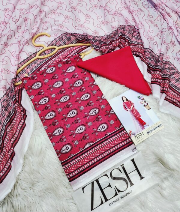 Zesh Prints 2026 -3Pcs Unstitched Lawn Collection -Free Delivery