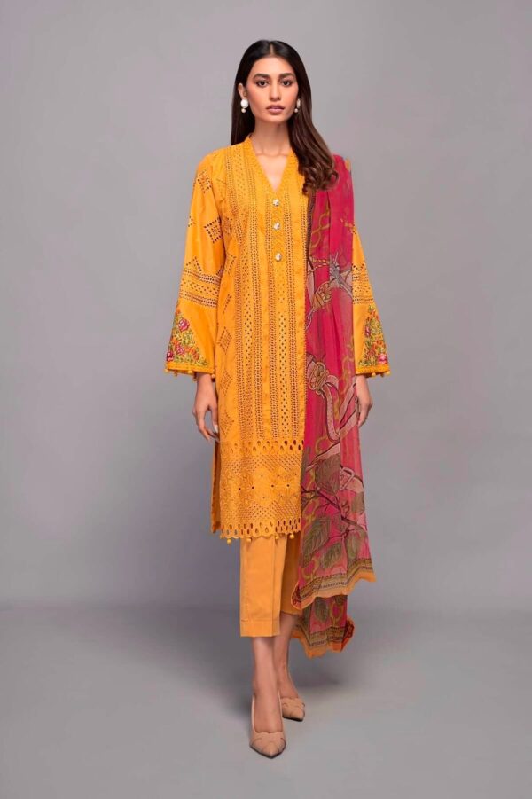 Maria B. -3Pc Unstitched Luxury Chikankari Embroidered Suit -Free Delivery