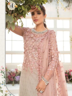 Nisa's Dhanak Full Embroidered 3Pc Suits for Elegant Ladies & Girls