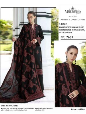 Maria B. Dhanak Embroidered Suits for Stylish Ladies & Girls