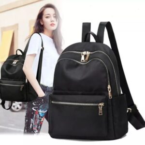 School or Casual Study Black Backpack, Oxford Cloth