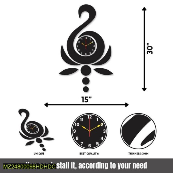 ModernCalligraphicWallClock