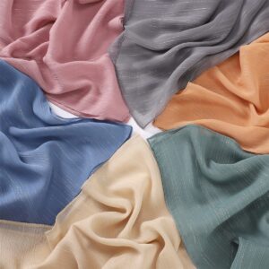 Ladies Chiffon Pleated Headscarf Shawl Breathable Size 175cm