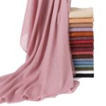 Ladies Chiffon Pleated Headscarf Shawl Breathable Size 175cm