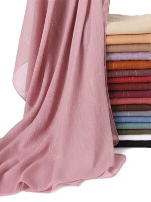 Ladies Chiffon Pleated Headscarf Shawl Breathable Size 175cm