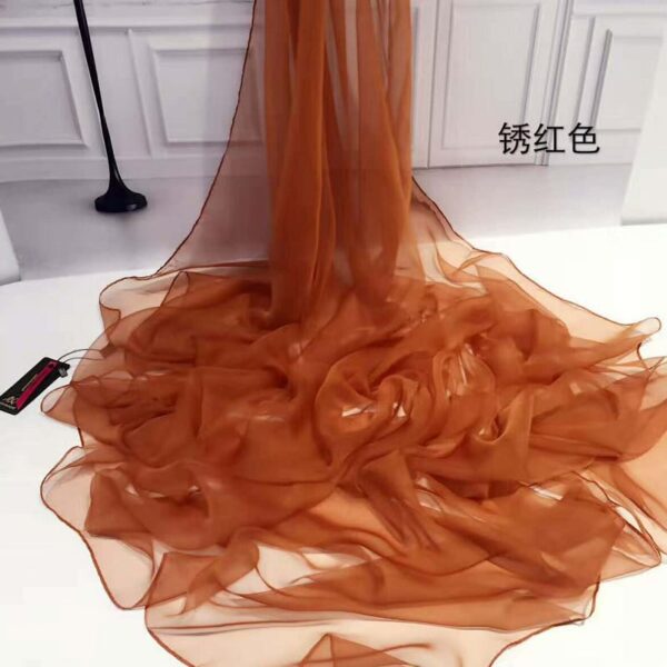 Ladies Ultra Thin Red Ice Silk Scarf Beach Sunscreen Protection