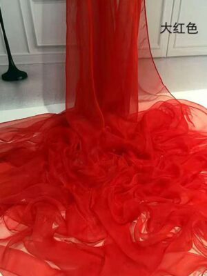 Ladies Ultra Thin Red Ice Silk Scarf Beach Sunscreen Protection