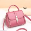 Ladies & Teenagers Leather Shoulder Handbags -Color Pink