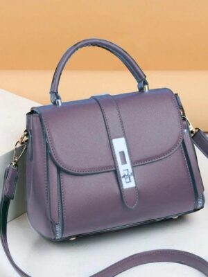 Ladies & Teenagers PU Leather Shoulder Handbags -Color Purple