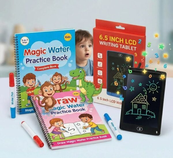 Drawing and Writing Book Set with LCD Tablets & Water Canvases for Kids