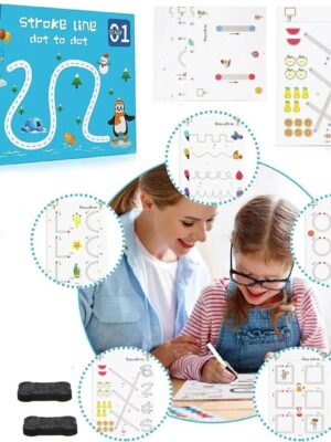 A5 Stroke Dot to Writing Learning Book for Kids