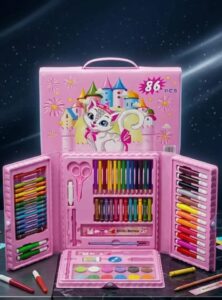 Art Kit Set 86 Color Pencils Pcs with button box for Smart Kids