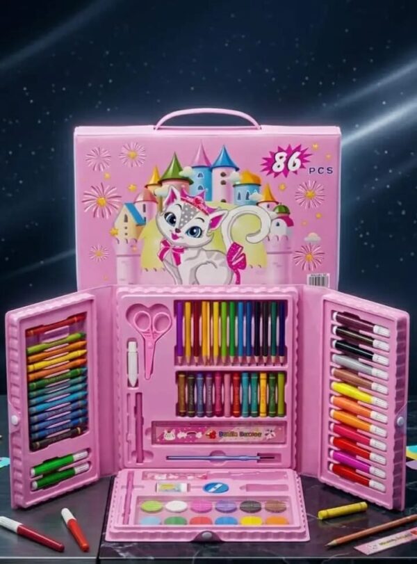 Art Kit Set 86 Color Pencils Pcs with button box for Smart Kids
