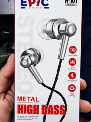 EPIC Metal Wired Earphones with High Bass Stereo Sound