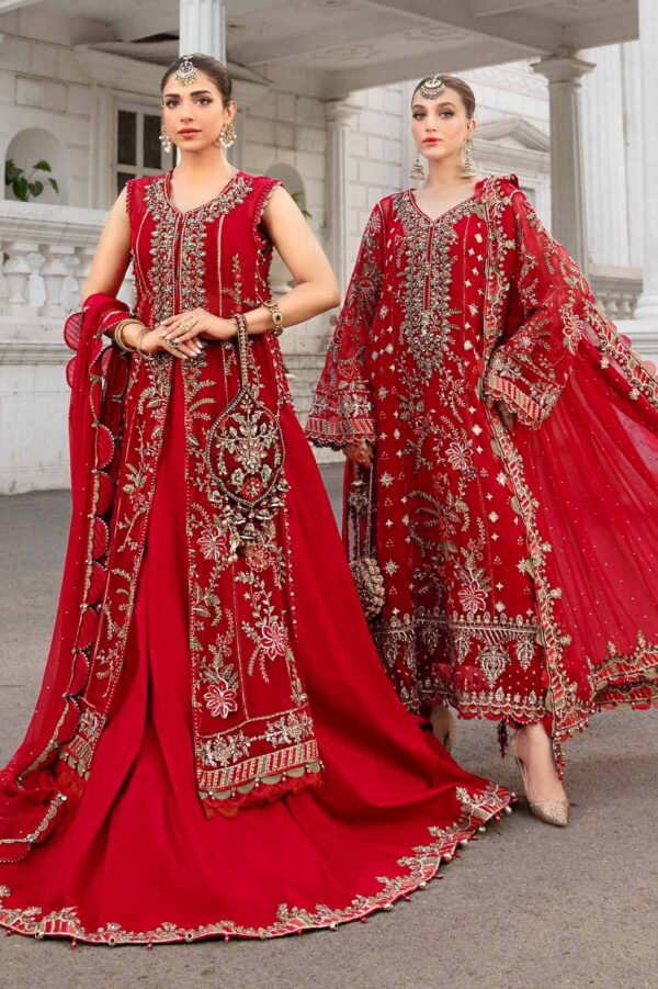 Maria B's 3Pc Chiffon Heavy Embroidered Suits