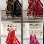 Maria B's 3Pc Chiffon Heavy Embroidered Suits