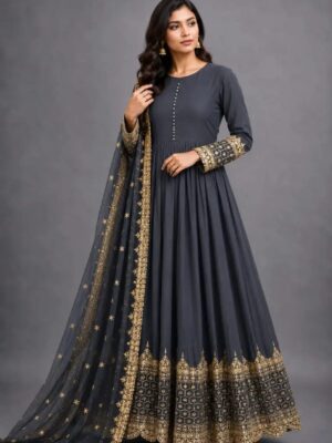 Women's 3Pc Stitched Chiffon Sequins Embroidered Maxi Suits