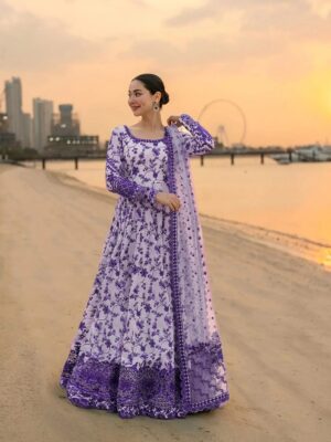 Women's 3Pc Stitched Printed Lawn Maxi Suits