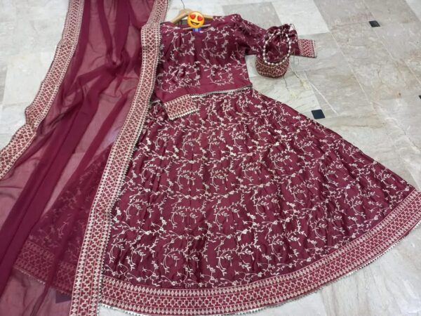 Women's 4Pc Shamoz Silk Lehenga Choli Suits
