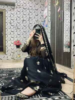 Women's 3Pc Stitched Chiffon Embroidery Maxi Suits