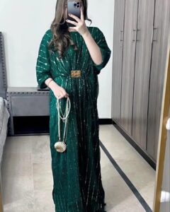 Women's 1 Pc Stitched Moonlight Applique Kaftan