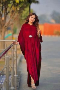 Women's Red Velvet Kaftan
