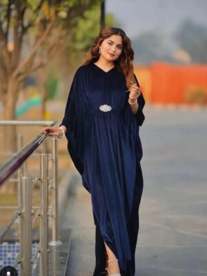 Women's Blue Velvet Kaftan