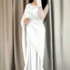 Women's 3Pc Stitched Plain Chiffon Sari   