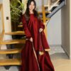Women's Stitched Silk Long Flare Shararah Suits -Color Maroon