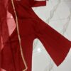 Women's Stitched Silk Long Flare Shararah Suits -Color Maroon