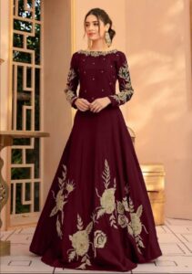Women's Stitched Silk Embroidered Maxi Suits
