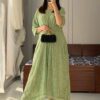 Women's Stitched Moonlight Kaftan -Color Green