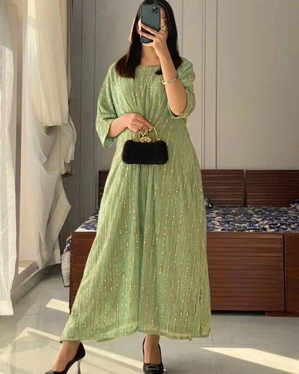 Women's Stitched Moonlight Kaftan -Color Green