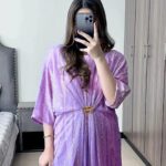 Women's Stitched Moonlight Kaftan Color Purple