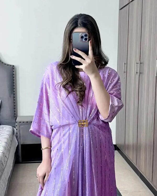 Women's Stitched Moonlight Kaftan Color Purple