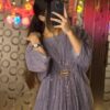 Women's Stitched Moonlight Kaftan Color Grey