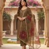 Women's 3Pc Unstitched Organza Sequins Embroidered Suits Color Mustard