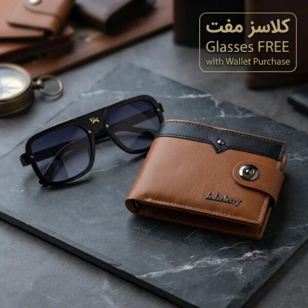 Men's Modern Stylish Leather Wallet -Free Stylish Glasses