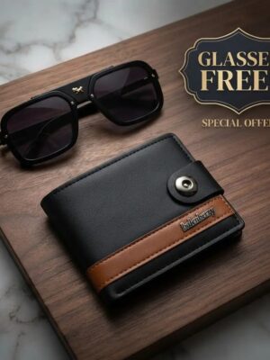Men's Modern Stylish Leather Wallet -Free Stylish Glasses
