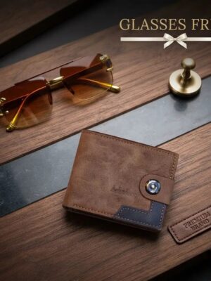 Men's Modern Stylish Leather Wallet -Free Stylish Glasses