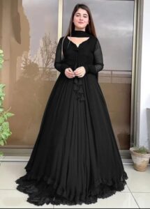 Women's 3Pc Chiffon Maxi Suits Color Black