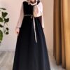 Women's Georgette Collar Abaya with Stroller & Belt