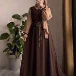 Women's Georgette Collar Abaya with Stroller& Belt -4 Colors
