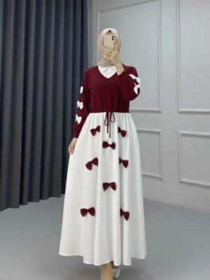 Women's 2Pc Grip Heart Printed Maxi with Jacket Suits