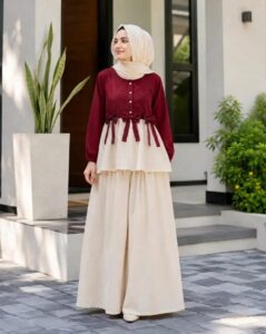 Women's 2 Pc Cotton Frock Shirt & Flapper Trousers