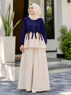 Women's 2Pc Cotton Frock Shirt & Flapper Trousers