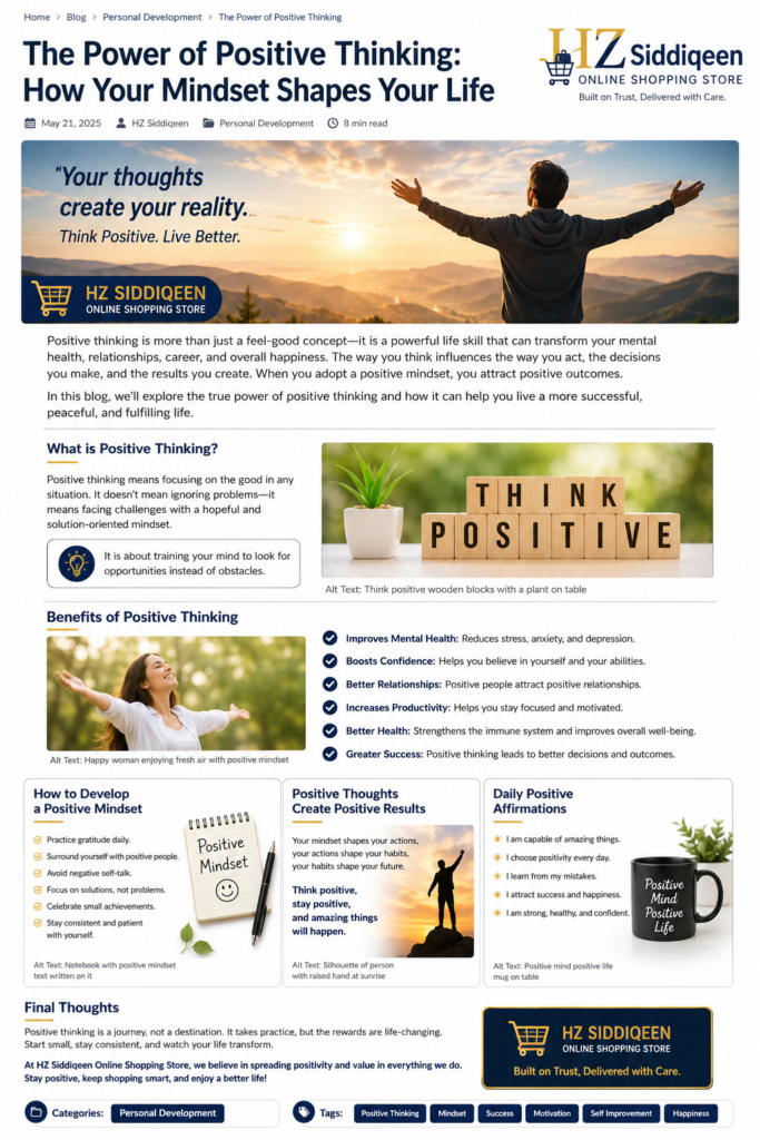 The Power of Positive Thinking: How Your Mindset Shapes Your Life