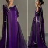 Women's 3Pc Stitched Silk Suit Laced Work Color Purple