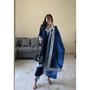 Women's 3Pc Stitched Organza Embroidered Stylish Suits