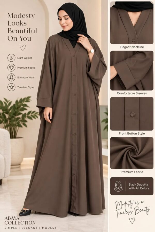Abaya for Muslimat Nida Plain Classic -4 Colors